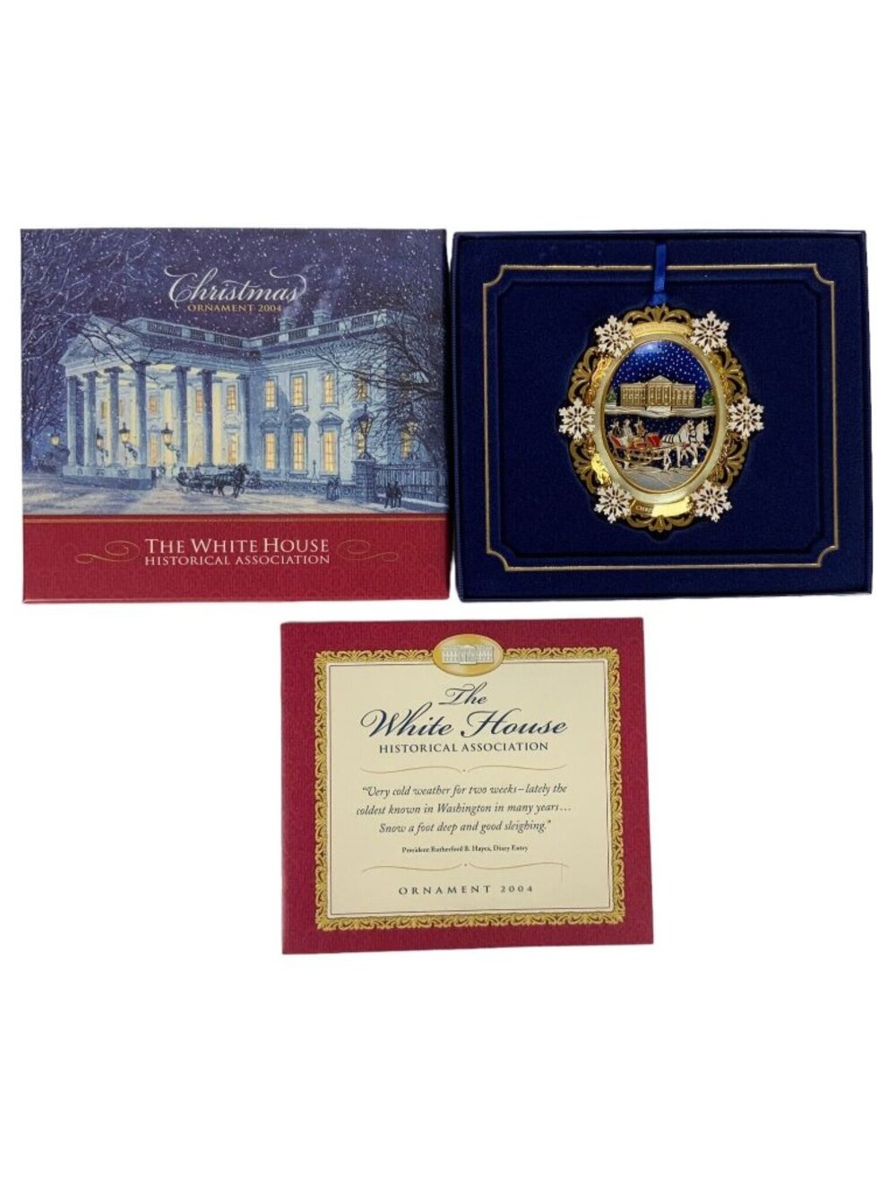 White House Historical Association 2004 Rutherford B Hayes Christmas Ornament